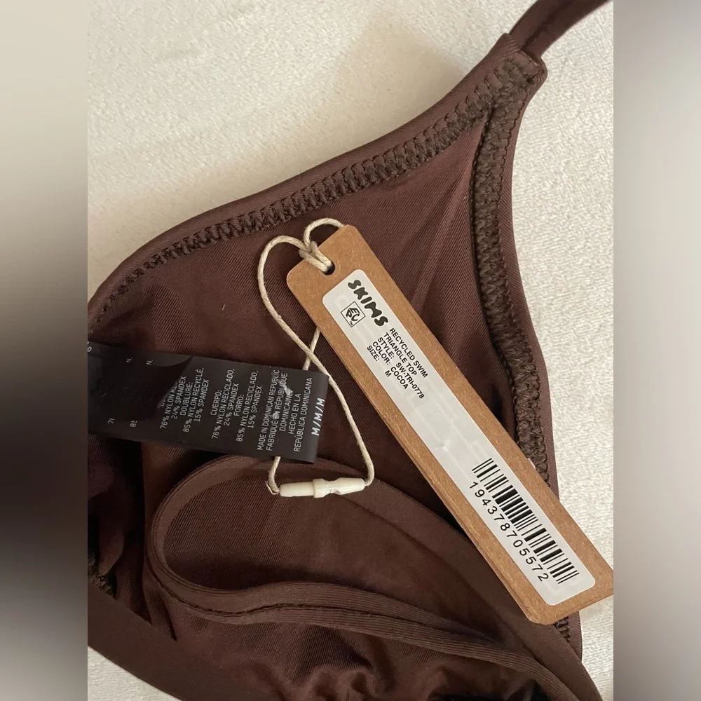 Skims NWT Cocoa Brown Triangle Bikini Set Size M